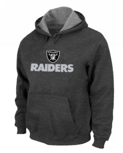 NFL Men's Nike Oakland Raiders Authentic Logo Pullover Hoodie - Dark Grey